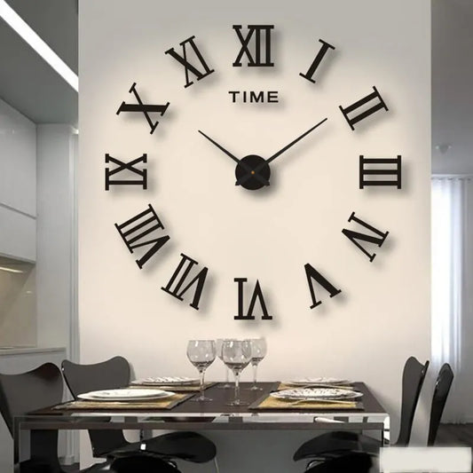 3D Acrylic Digital Wall Clock Roman Numerals Design Mirror Wall Clock Fashion Large round Wall Clock DIY Self Adhesive Clocks